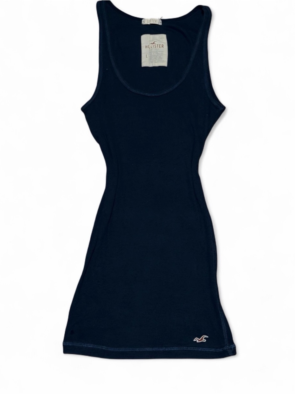 Vintage Y2K Hollister Navy Blue Ribbed Tank Top
